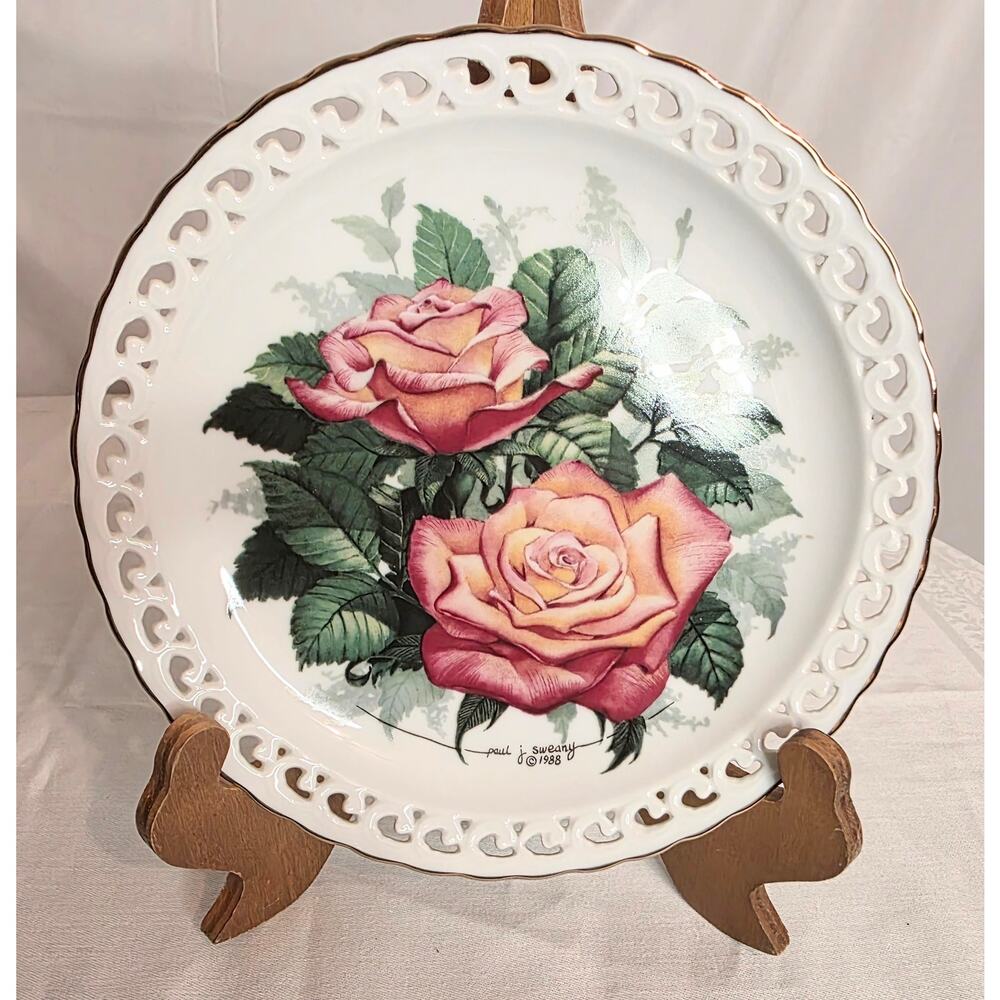 The Hamilton Collection Plate President Herbert Hoover 1988 The American Rose